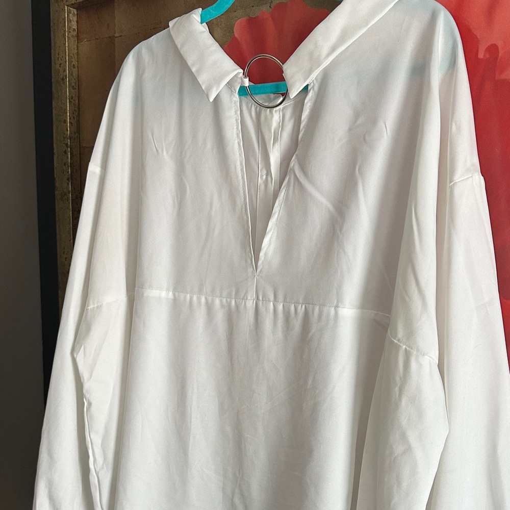 White Button-Up Blouse - Picture 3 of 3
